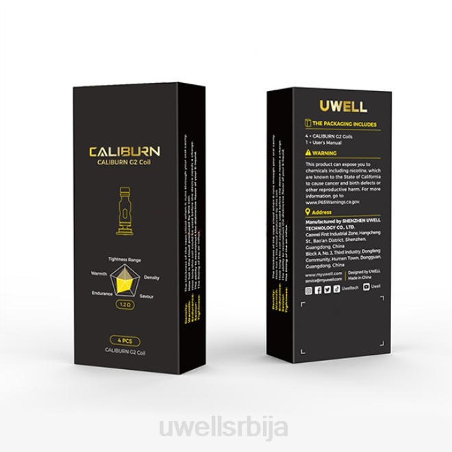 UWELL CALIBURN G2 калемови | 4-пацк ун2 месхед-х 1.2охм 4TVT2 | UWELL BEOGRAD