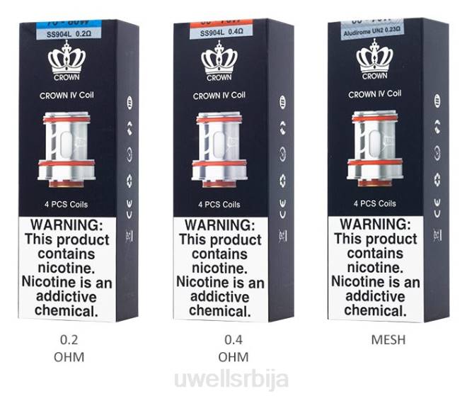 UWELL CROWN 4 заменски намотаји (4 пакета) ун2 дуал месх 0.23охм 4TVT184 | BEST UWELL FLAVOURS